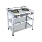Stainless Steel 2 Burner Table Gas Stove Stand Cooktop