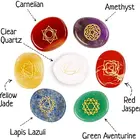 Custom Logo Semi Precious Original Healing Crystal Quartz Thumb Engraved Stone Crushed Tumbled