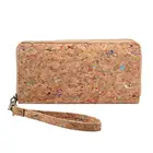 Vegan Cork Leather Portugal Women Wallet RFID Clutch Bag with Wrist Strap