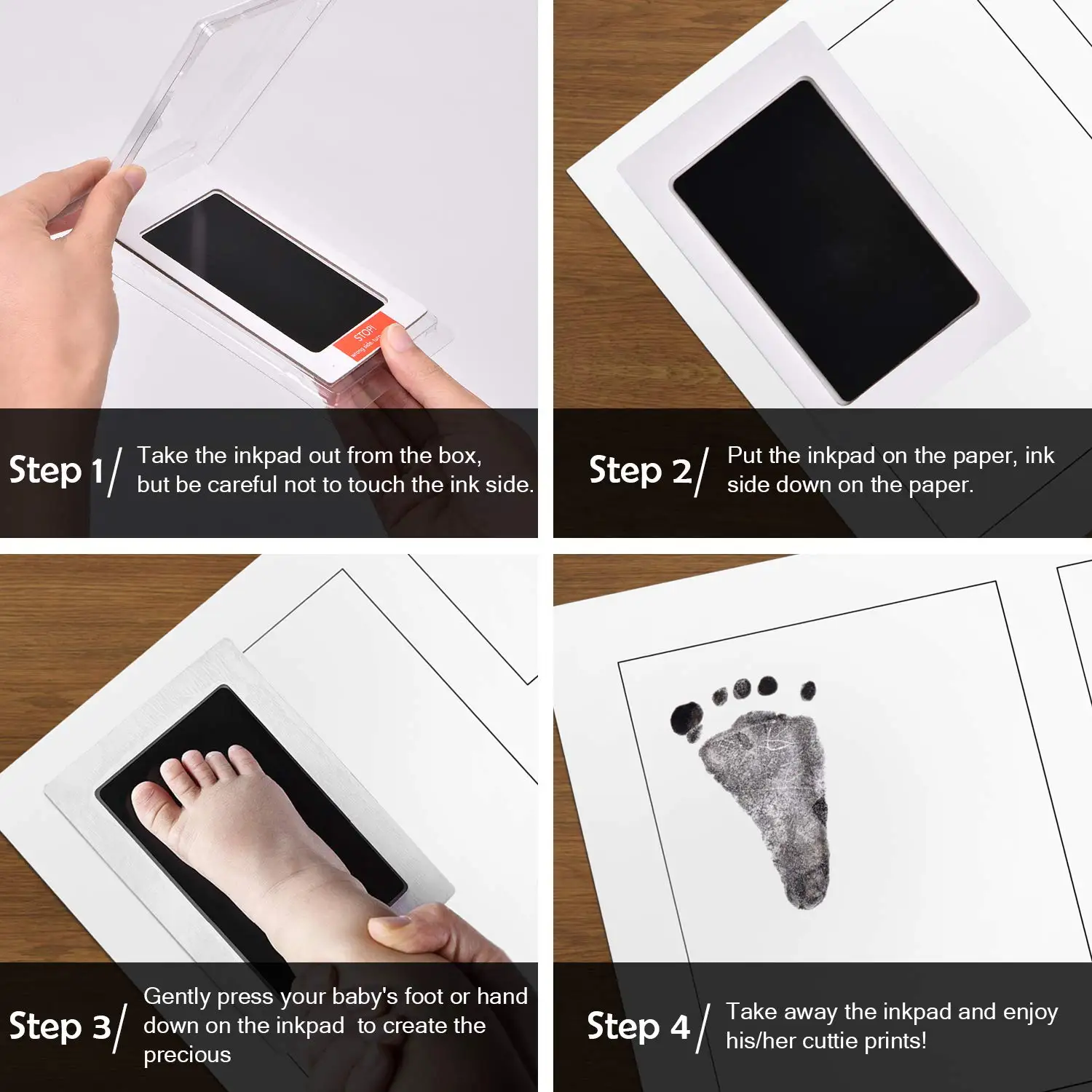 baby handprint footprint frame kit newborn babyprints keepsake