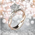 New Trendy Crystal Engagement Claws Design Zircon Cubic Rings for Women Wedding Jewelry