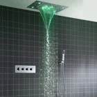 X 50 Led Shower Set Button Thermostatic Main Body 36 X 50 Cm Ceiling LED Shower Head Rain And Misty Bathroom Shower Faucet