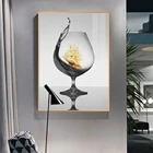 Modern home decorative hanging metal frame acrylic glass wall art
