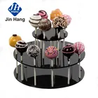 Trade Assurance Mirror Black Acrylic Macarons Display 10 tier cake stand