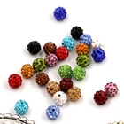 Round Polymer Clay Rhinestone Crystal Shambhala Beads Disco Ball Beads Jewelry Making