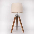 Hot sale CE ROHS SAA tripod wood fabric desk table lamp