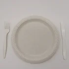 Inch Disposable Plate Dishes 9 Inch Disposable Degradable Round Plate Cornstarch Based Eco-Friendly Tableware Dishes