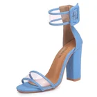 2019 Latest Design Cheap Summer Ladies High Heels PVC Open Toed Fancy Female Shoe Sandals