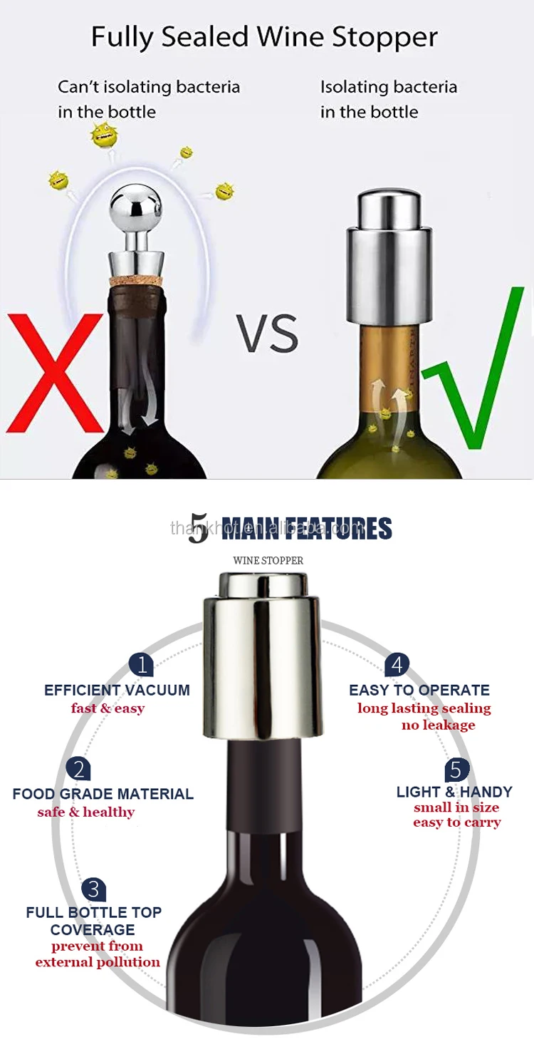 amazon hot sell high quality stainless steel pump stopper 2 in 1