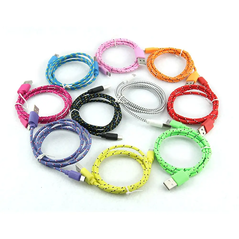 1m Nylon Fabric Braided Data Sync Micro USB Cable for Android High Speed Phone Charging Cord for Samsung Xiaomi LG Microusb - ANKUX.COM