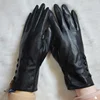 Easy to wear sheepskin leather and fox fur Leather shiny fur gloves