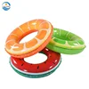 Amazon hot sale Watermelon Orange Lemon 0.2 mm pvc cheap inflatable float swimming pool rings for sale