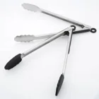 Baking Tool Utensils Stainless Steel Handle Bake BBQ Silicone Kitchen Food Serving Tongs