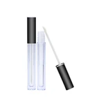 100 Pieces White Custom Transparent Clear Wand Lip Gloss Tube Black Top Empty Unique Lip Gloss Container