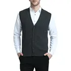 Front Button Outdoor Activity V-Neck Knitted Pattern Wool Knitwear Cardigan Cashmere Jumper Sweater Vest Men