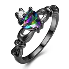 New Black Rainbow Gold Opal Exquisite Personality Custom Ring Wholesale
