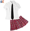 2019 hot selling OEM&ODM Primary School 100% cotton summer children girls school uniform dress