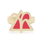 Gold enggement ring 14k red color aries shape open rings jewellery for girls