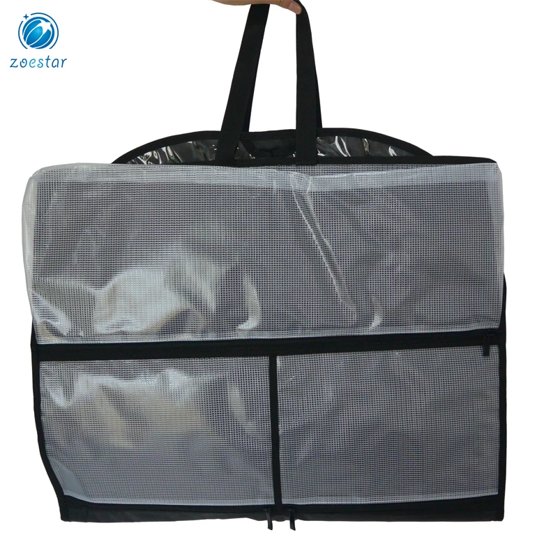 Transparent PVC Polyester Garment Suit Cover Bag Clothes Storage Holder Carrier