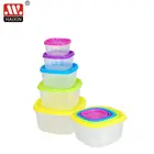 China factory direct sale hot saling plastic 5pcs square food storage containers box