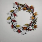 Leaves wreath metal iron wall decor pieces interior home decoration