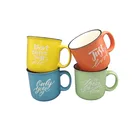 factory Directly Wholesale print logo Camping Enamel Mug color rim Custom mug