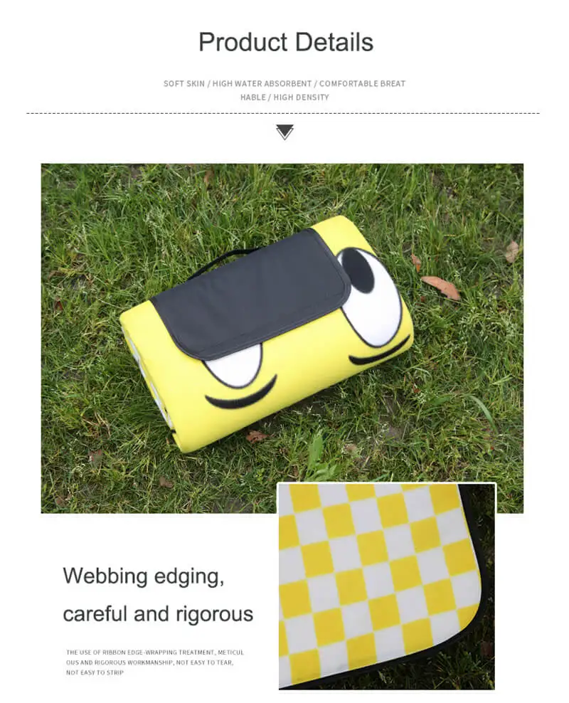 i@home New smiley large mat outdoor foldable waterproof picnic blanket