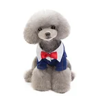 Pet Apparel Plaid Gentle Wedding Dog Shirt Puppy Pet Small Dog Clothes With Bow Tie