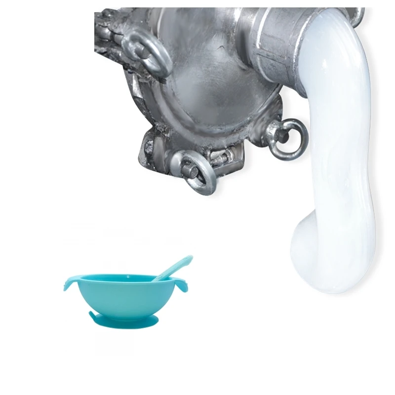 BPA Free Food Grade High Transparent Liquid Silicone Rubber Baby Tableware with 40-60 ShoreA Hardness and 7.5-9.5 MPa Tensile Strength