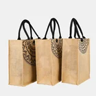 Wholesale Promotion Jute Hemp Grocery Hasp Shopping Bag Large Burlap Beach Tote With Cotton Webbing Handle