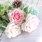 home decoration 5 Color artificial single rose flower vase wedding decorative artificial silk flowers