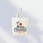 Promotional Reusable Eco-friendly Heat Transfer Printing Christmas Cotton Gift Bags