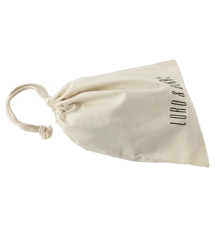 printing small muslin organic custom cotton drawstring bag