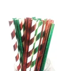 100PCS SR Companies Making Metallic Red Green Silver Rose Gold Party Paper Straw for Christmas Halloween Thanksgiving