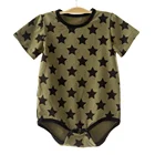 Knitted Custom Sewing And Printing Plain Cotton Stretch Short Sleeve 6-7months Unisex Baby Clothes Rompers For Summer