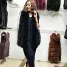 New hot sale knitted real mink fur vest faux fur baby coat fur vest real women