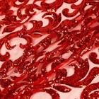 New Year red embroidered sequin pattern lace Ombre sequin evening dress fabric