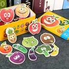 Factory direct sale iron box kids cartoon wooden animal pairing jigsaw puzzle children early educational toy