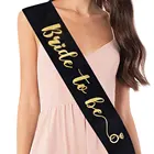 wedding dress with blue sash with Diamond Ring pink yellow sash for bride to be sash