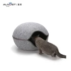 Pet Zipper Removable Felt Cat Cave Pet House Egg Shape Felt Pet Bed