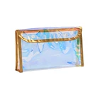 Colorful Top Button laser cosmetic PVC bag with custom logo