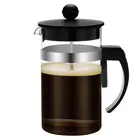 Plastic borosilicate glass french press coffee tea maker metal plunger