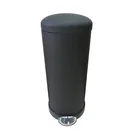 Top Sell Creative Iron Black Powder Coating TPR Coating Recyclable Office 30L Pedal Waste Bin