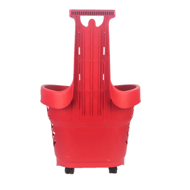 Hot sale portable household rolling PP plastic laundry basket with wheels manufacture
