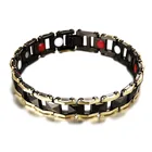 Bracelet 2019 New All Black Silver Energy Healthy Negative Ion Magnet Copper Locomotive Chain Bracelet