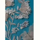 Luxury Design lace embroidery 3d motif bridal beaded lace appliques