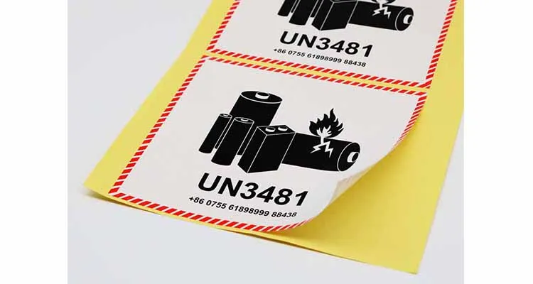 un3481 un3480 lithium ion batteries caution & overpack labels