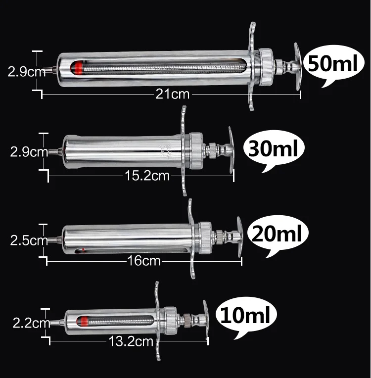 20毫升兽医金属注射器耐用动物兽用金属疫苗注射注射