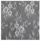 Bridal Wedding Dress Fabric with 3D White Embroidery Lace Cloth Bonded Mesh Fabric