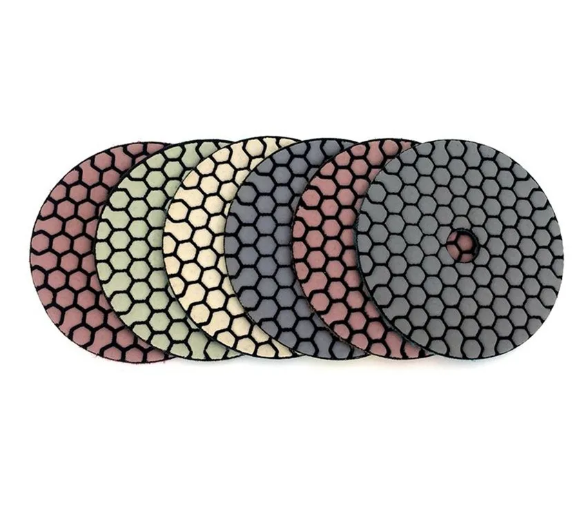 Diamond Flexible Sanding Discs Honeycomb Shaped Premium Polish Wheel Granite Marble
